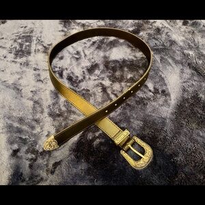 M Black & Silver floral western cowboy boho belt